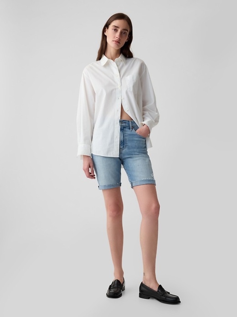 NWT GAP 9” High Rise Denim Bermuda Shorts